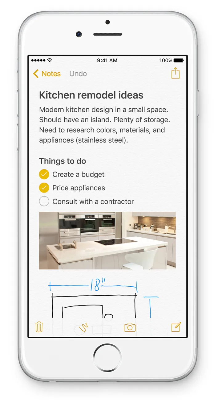 The new Notes app.&nbsp;