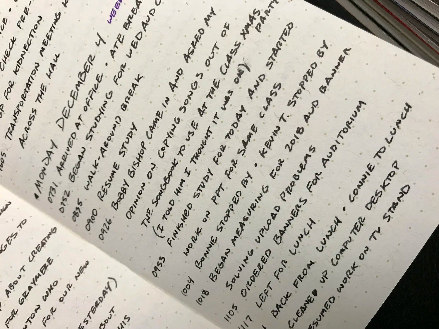 Sample of my Daily Log.&nbsp;
