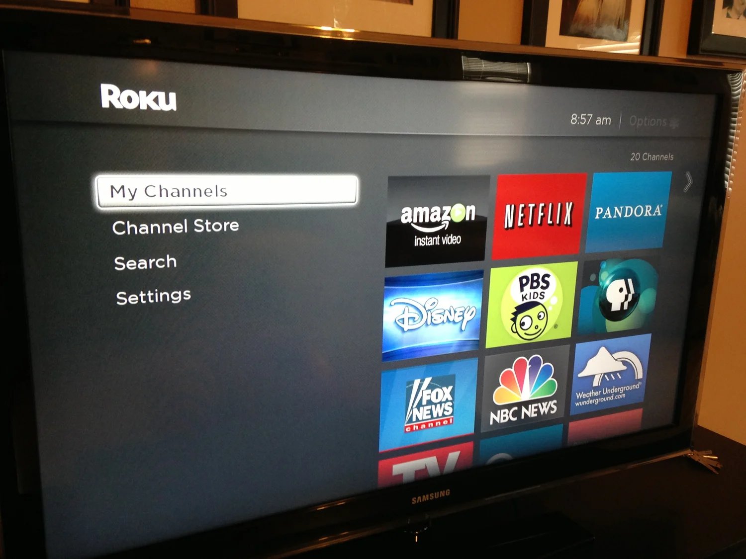 The main Roku interface. You can also customize this with channels and different themes.  