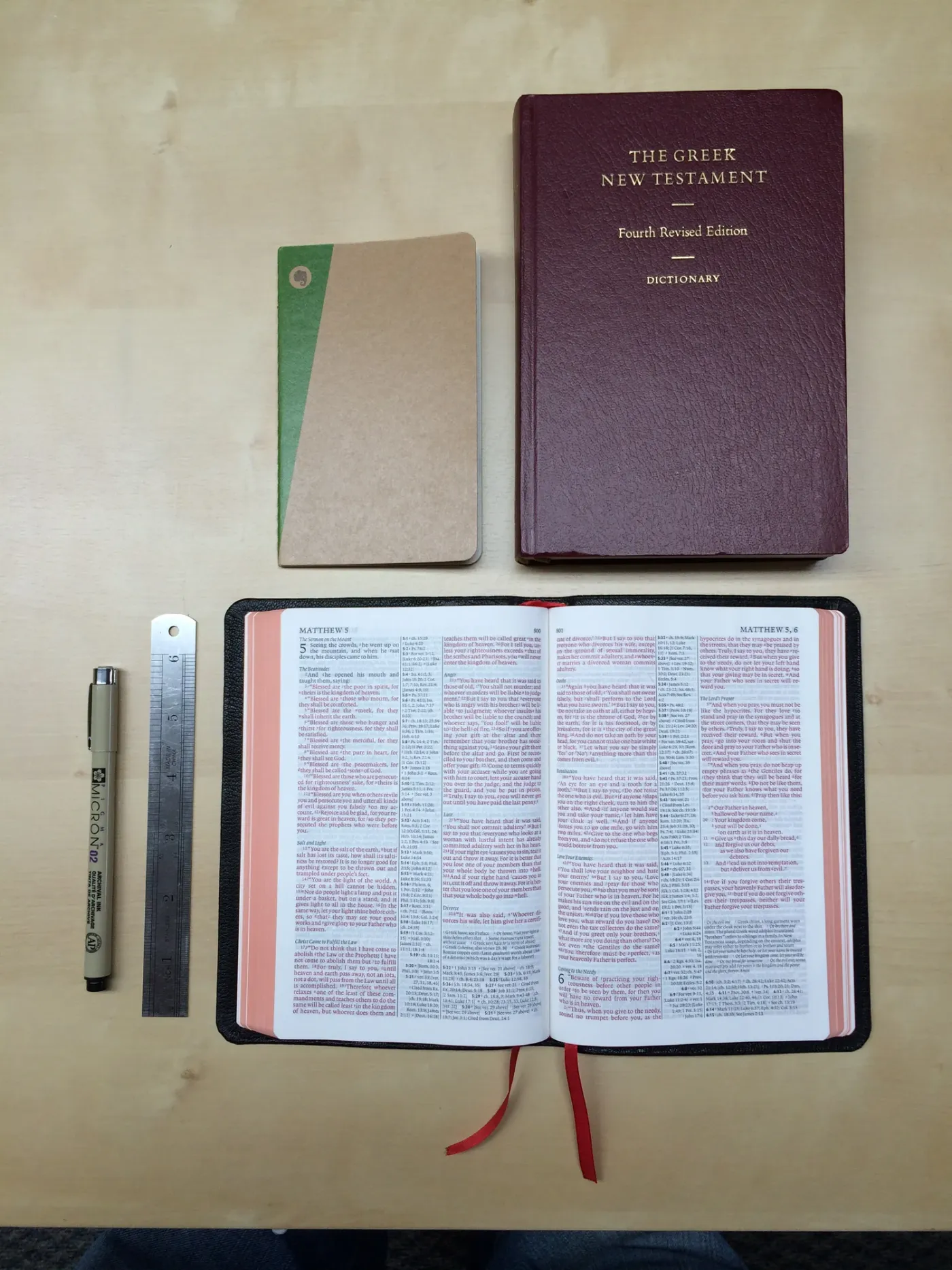 The Cambridge ESV Bible (bottom) in size as compared to other objects. Click for larger view.