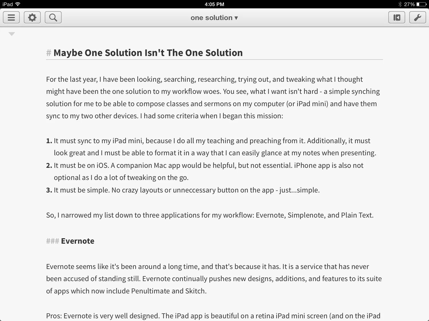 Editorial for iPad.&nbsp;