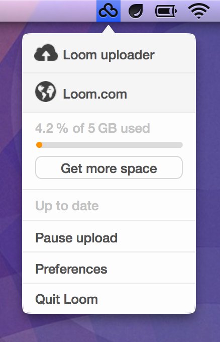 The Loom Mac app lives in your Menubar.&nbsp;